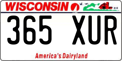 WI license plate 365XUR