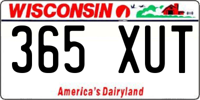 WI license plate 365XUT