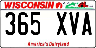WI license plate 365XVA