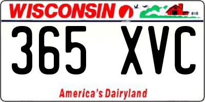 WI license plate 365XVC