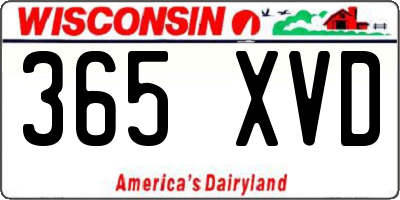 WI license plate 365XVD