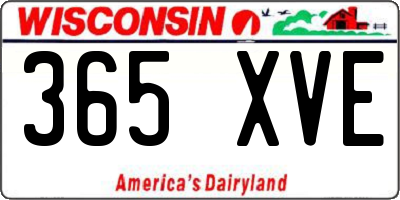 WI license plate 365XVE