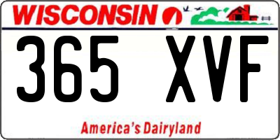 WI license plate 365XVF