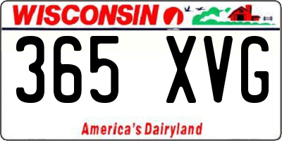 WI license plate 365XVG