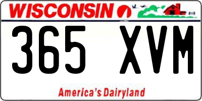 WI license plate 365XVM