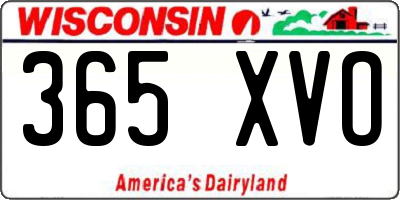 WI license plate 365XVO