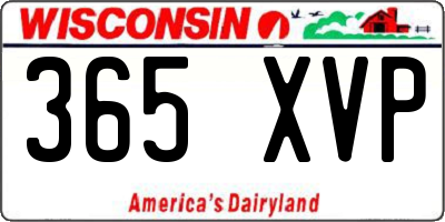 WI license plate 365XVP