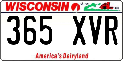 WI license plate 365XVR