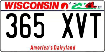 WI license plate 365XVT