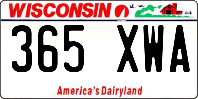 WI license plate 365XWA