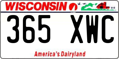 WI license plate 365XWC