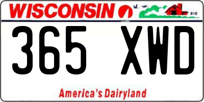 WI license plate 365XWD