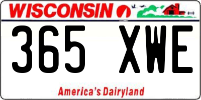 WI license plate 365XWE
