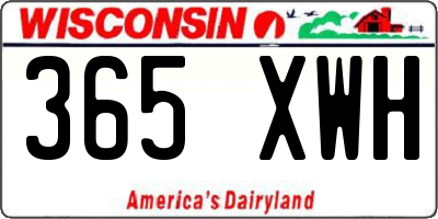WI license plate 365XWH