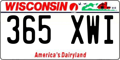 WI license plate 365XWI