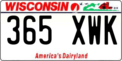 WI license plate 365XWK