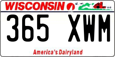 WI license plate 365XWM