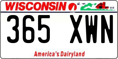 WI license plate 365XWN