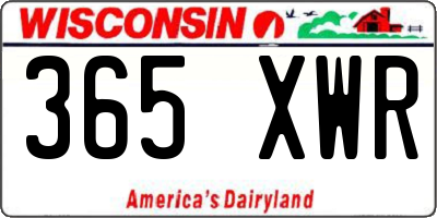 WI license plate 365XWR