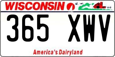 WI license plate 365XWV