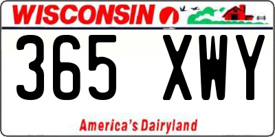 WI license plate 365XWY