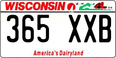 WI license plate 365XXB