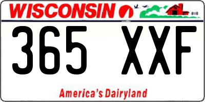 WI license plate 365XXF