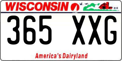 WI license plate 365XXG