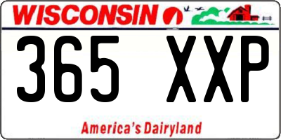 WI license plate 365XXP