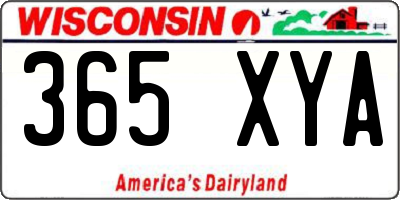 WI license plate 365XYA