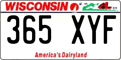 WI license plate 365XYF