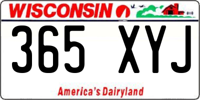 WI license plate 365XYJ