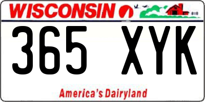 WI license plate 365XYK