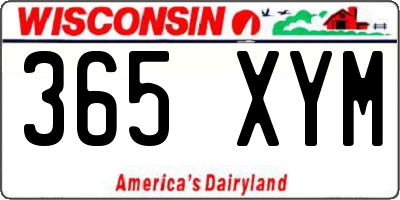 WI license plate 365XYM