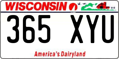 WI license plate 365XYU