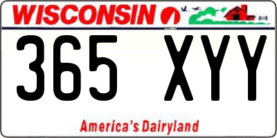 WI license plate 365XYY
