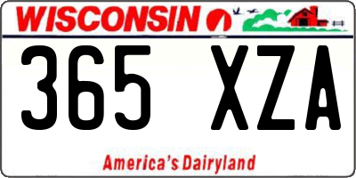 WI license plate 365XZA