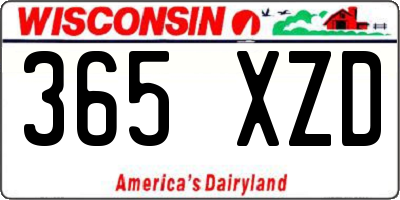 WI license plate 365XZD