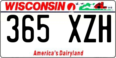 WI license plate 365XZH