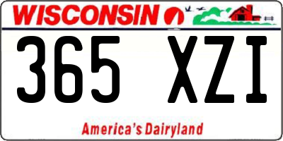 WI license plate 365XZI