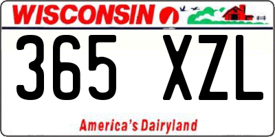 WI license plate 365XZL