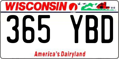 WI license plate 365YBD