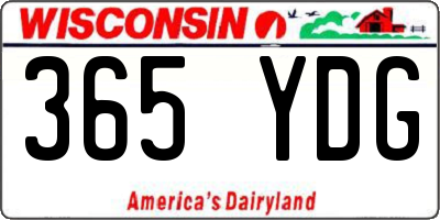 WI license plate 365YDG