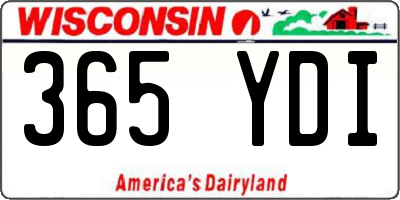 WI license plate 365YDI