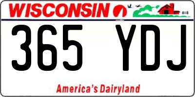 WI license plate 365YDJ