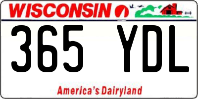 WI license plate 365YDL