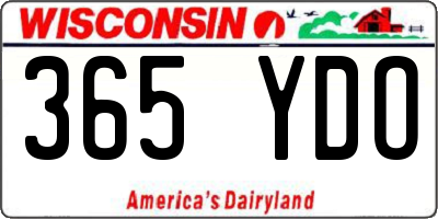 WI license plate 365YDO