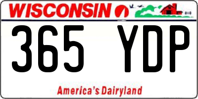 WI license plate 365YDP