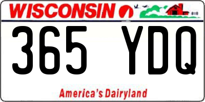 WI license plate 365YDQ