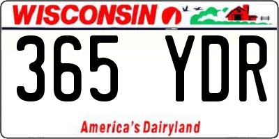 WI license plate 365YDR